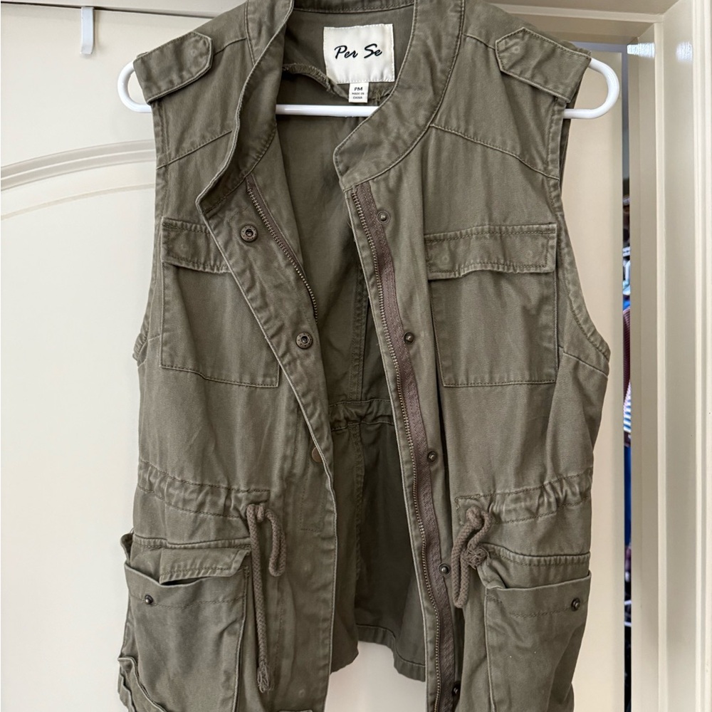 Per Se Khaki Utility Vest